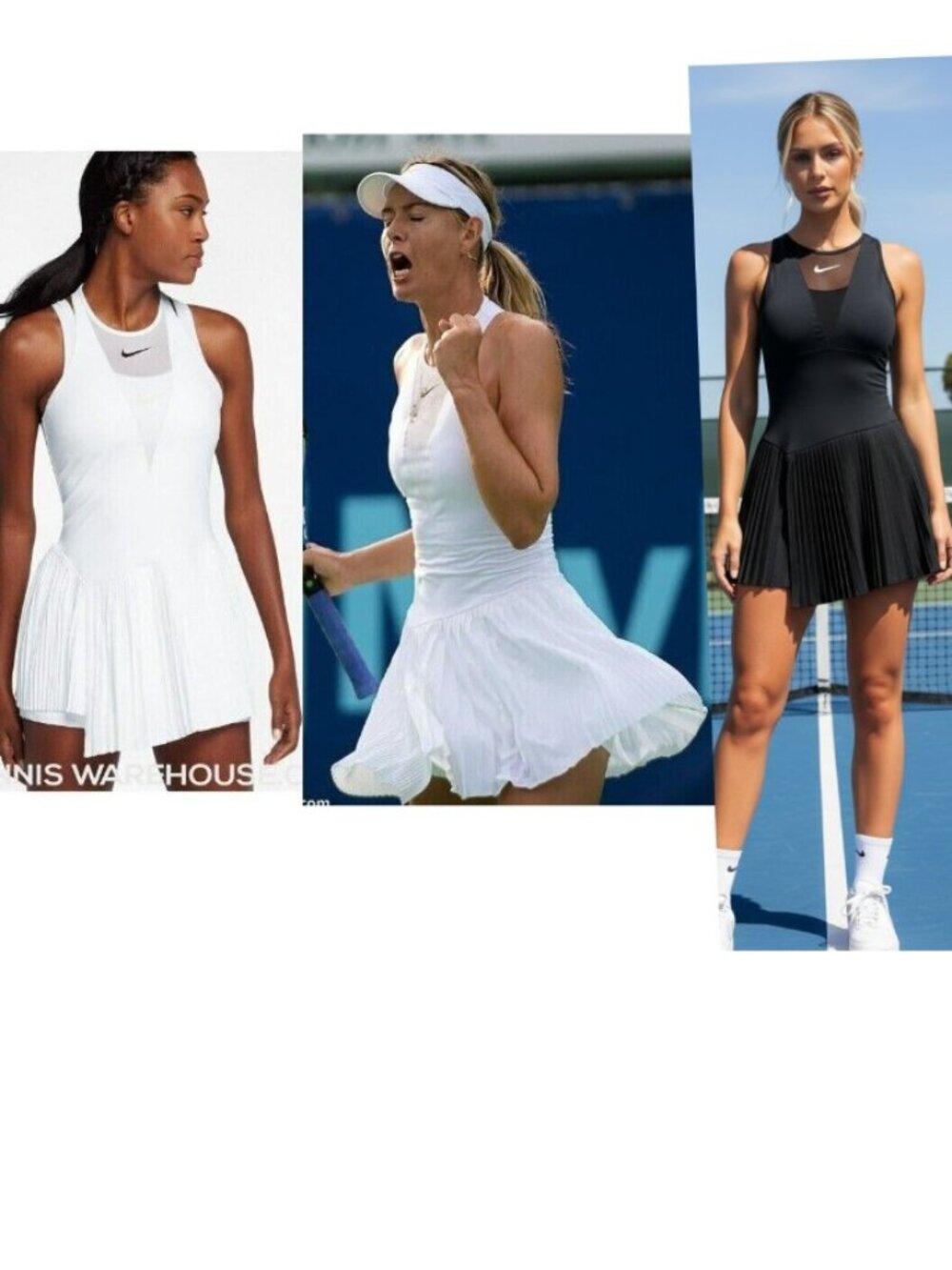 Nwt NIKE Maria Sharapova BLACK pleated Tennis Dress Skirt Stunning M Medium